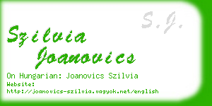 szilvia joanovics business card